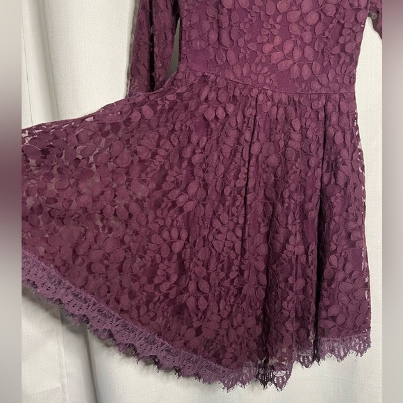 Free People Purple Floral Mesh Lace Dress ASO Taylor Swift 0 - Picture 4 of 11